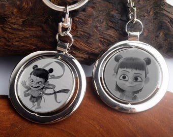 Nezha draaibare foto gepersonaliseerde sleutelhanger afbeelding gegraveerd jubileumcadeau