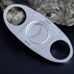 Personalized Cigar Cutter, Cigar Guillotine Cutter, Engraved Hand Cigar Cutter, Cigar Gift for men- Custom Groonsmen Wedding Gift