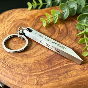 Llavero con palanca personalizada: multiherramienta de acero inoxidable para hombre (grabado personalizado)