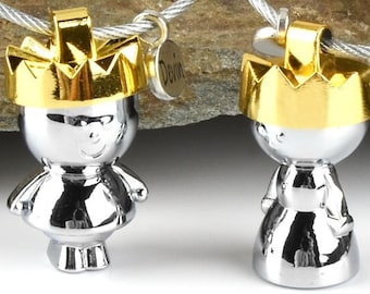 King and Queen Keychain Personalized Couple Keyring Cute Bag Charm Anniversary Gift Husband Gift Boyfriend Gift