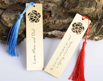Engraved Metal Bookmark, Personalized Custom Book Accessory, Teacher Gift