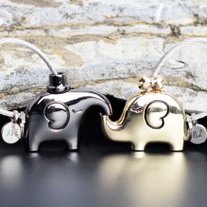 Personalized Elephant Keychain as Anniversary Gift, Girl Friend or Boy Friend Gift