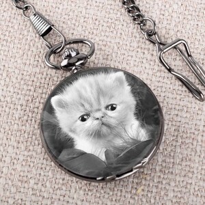 Pet photo engraved on the front of pocket watch