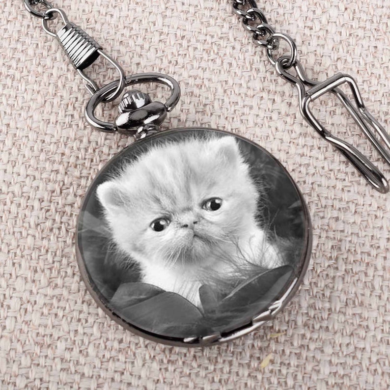 Pet photo engraved on the front of pocket watch