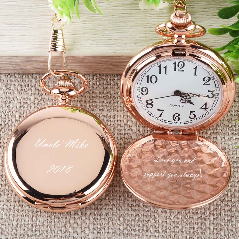 Pocket Watch Engraved Photo Anniversary Personalized Gift Etsy