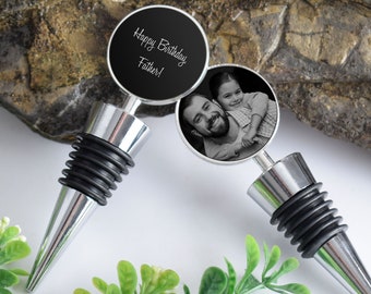 Personlized Wine Stopper, Custom Anniversary Gift, Wine Bottle Stopper,  Photo Engraved Wine Gift,  Birthday Gift