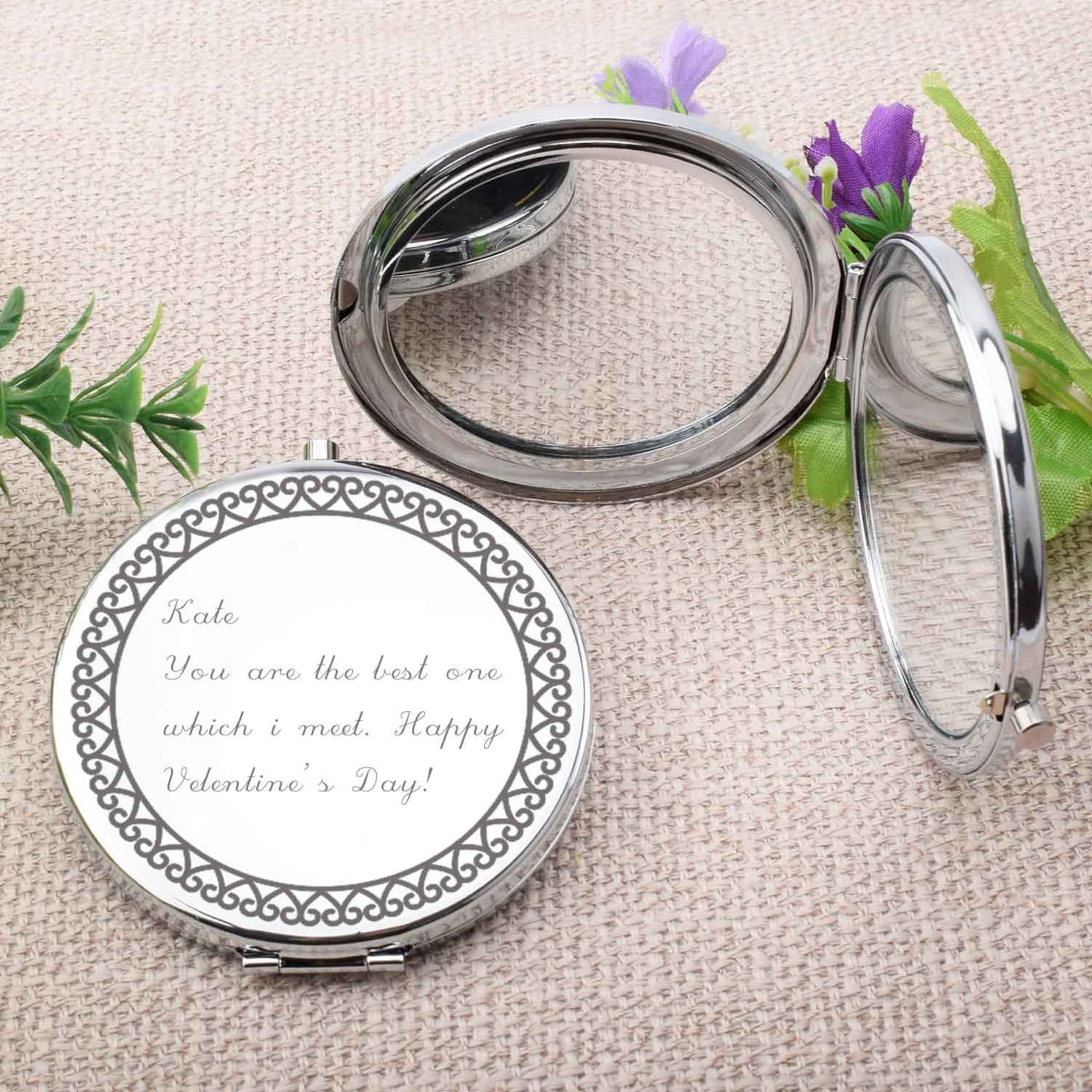 Engraved Pocket mirror Compact Mirror personalized maid of Etsy