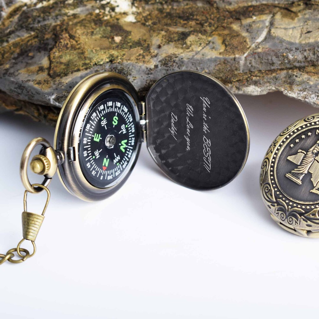 Personalized Engraved Compass: Vintage Style Working Pocket Compass - Etsy