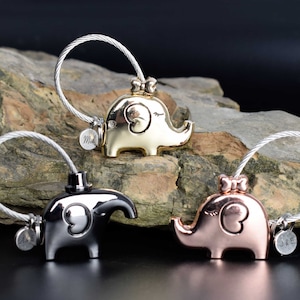 Elephant keychain with Personalized Engraved Message on it as the Anniversary Gift and Wedding gift, Girl Boy Gift