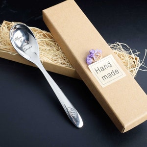 Colher de café para casais, colher personalizada, colher de pudim, texto personalizado