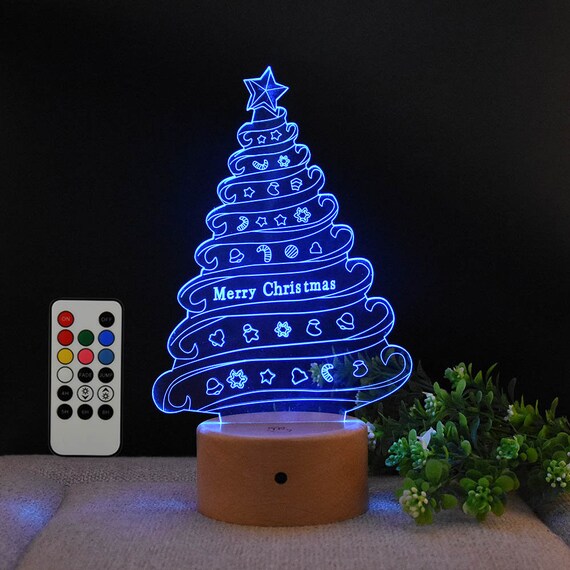 Christmas Tree Night Light Kids Bedroom Decor Children S Lights Table Lamp 7 Color Led Light Lamp 3d Illusion Light Home Decor