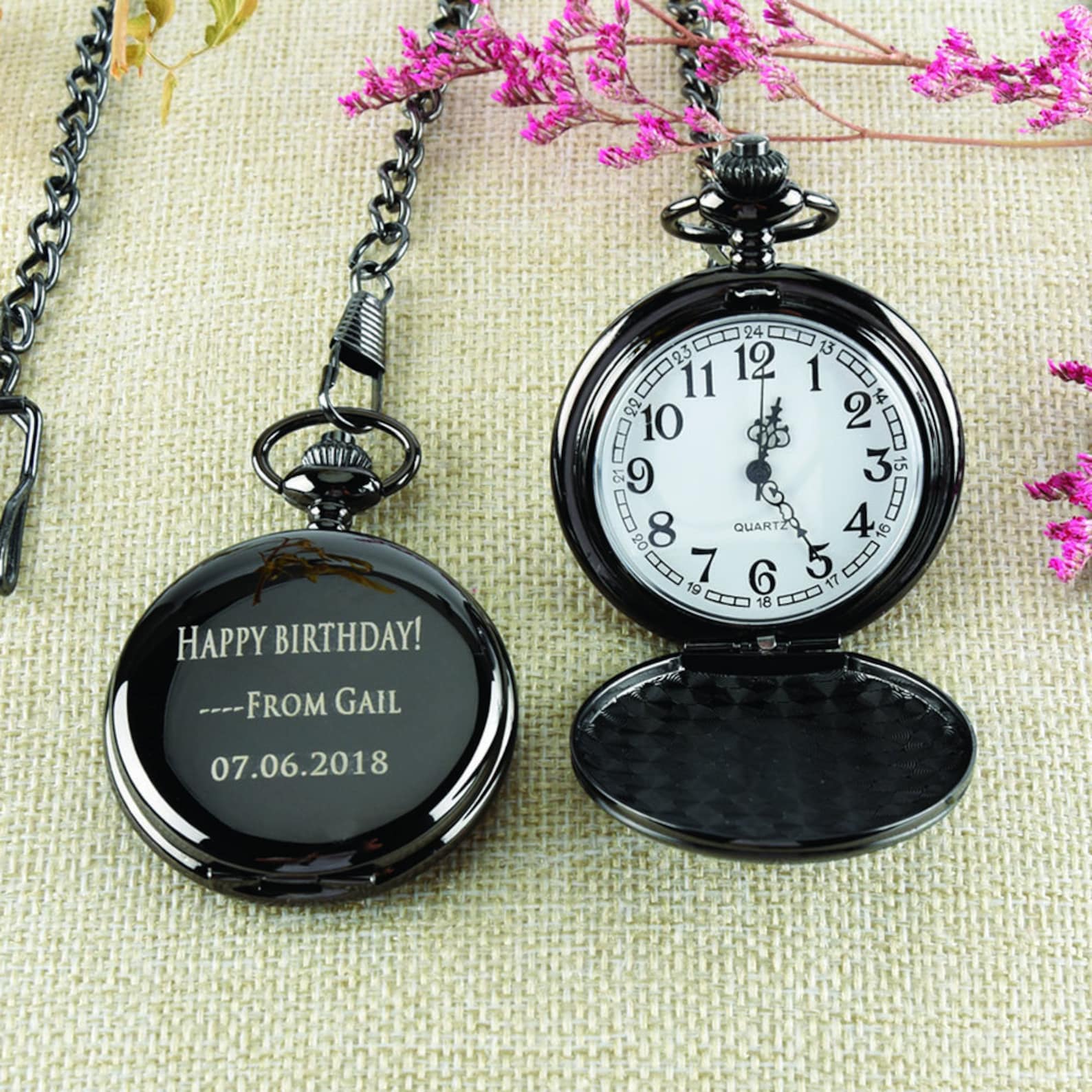 Pocket Watch Wedding Personalized Men Gift Custom Pocket Watch Etsy