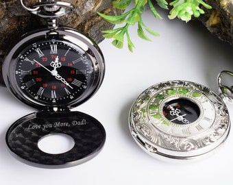 Orologio da tasca vintage personalizzato - Regalo di anniversario inciso al laser