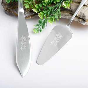 Wedding Cake Cutter Set Engraved Cake Knife Server Set, Wedding Custom Cake Serving Set, Wedding Gift for Couples image 8