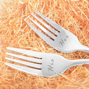 Wedding Forks Engraved, Custom Wedding Date Fork Set, Personalized Gift for Couple Anniversary Gift