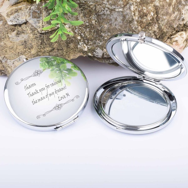Engraved Pocket Mirror - Compact Mirror Personalize  - Gift for Women, Wedding Party favors