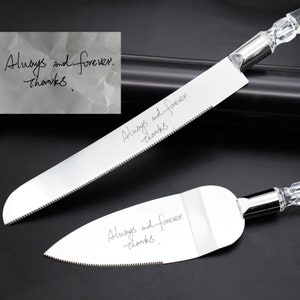 Wedding Cake server set custom cake cutting set which personalized engraved cake knife is perfect as bridal wedding gift with cake serving