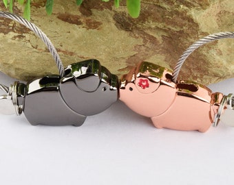 Chaveiro personalizado de porco, presente de aniversário de casamento, pingente para mochila