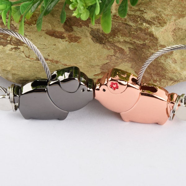 Porte-clés personnalisé anniversaire de cochon et cadeau de mariage, pendentif sac à dos pour femme / petite amie / petit ami