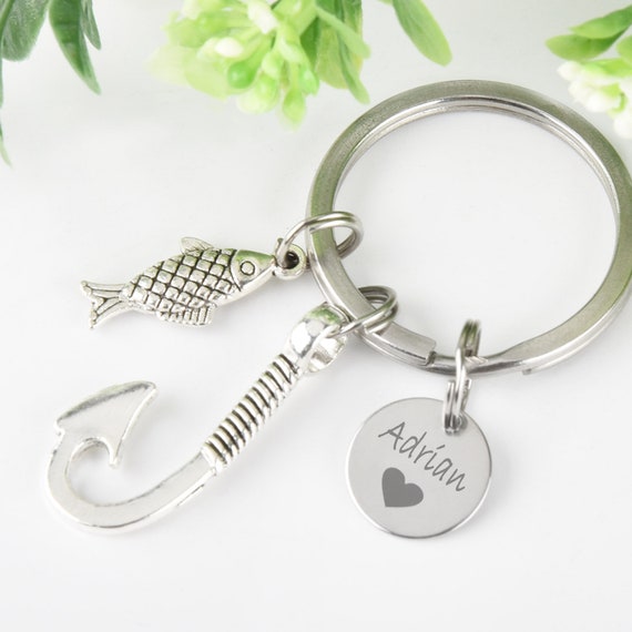 1 Pezzo Portachiavi da Pesca - Portachiavi I love you more than you love fishingRegalo per Papà, Ragazzo, Marito, Fidanzato, Compleanno