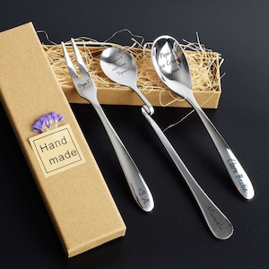 Personalized Spoon, Coffee Spoon Custom Spoon Tea Spoon Engraved Cereal Spoon, Sugar Spoon Hot Chocolate Spoon Party Gift Fruit Fork