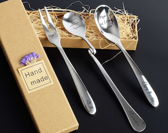 Personalized Engraved Hot Chocolate Spoon, Custom Stainless Steel Coffee Spoon