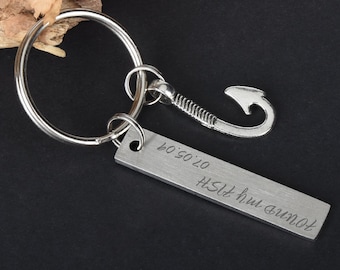 Personalized Fish Keyring, Unique Men's Fishing Gift, Boyfriend Keychain