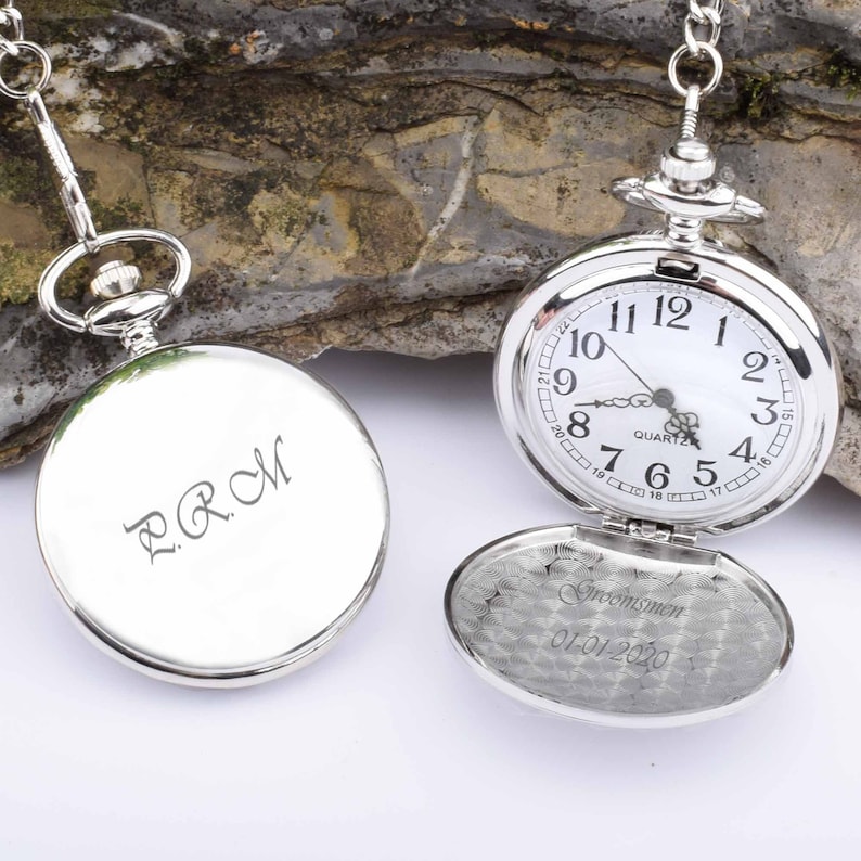 Pocket Watch Engraved Photo Anniversary Personalized Gift Etsy UK