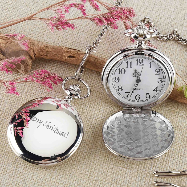 Personalized Pocket Watch necklace Engraved men Gift Custom Etsy