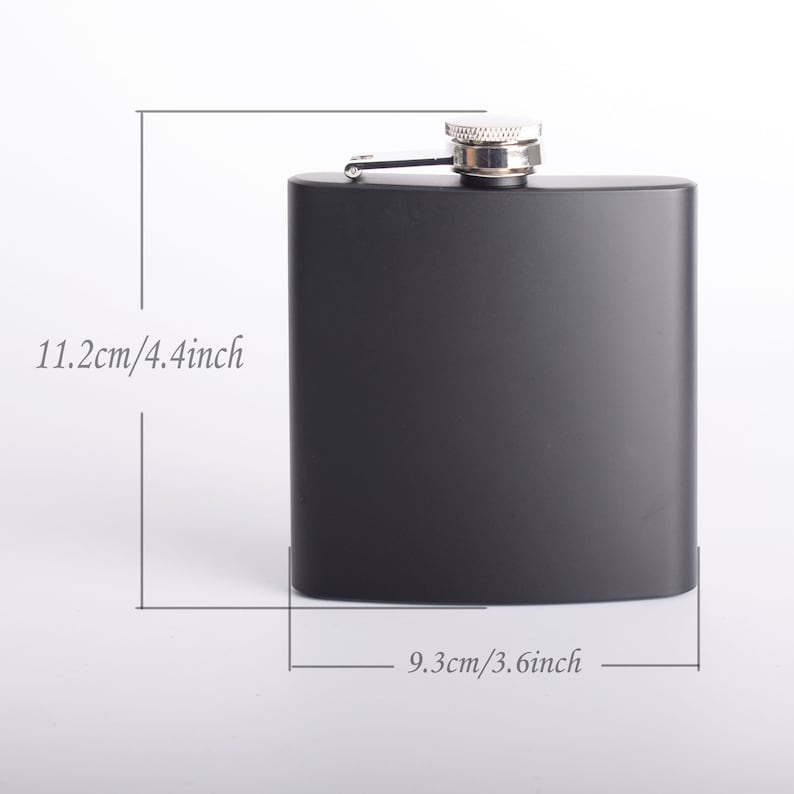 Stainless Steel Personalized Black Flask Engraved Photo, Gift For Dad image 9