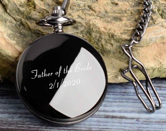 Engraved Pocket Watch Personalized men Gift Custom Pocket Watch - Groomsmen Gift Best Man Gift - Pocket Watches with Monogram Gift For Man