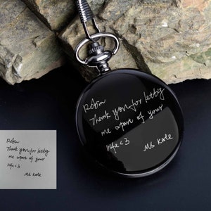 Pocket Watch Engraved Gift Custom Pocket Watch - Personalized gift with Signature for Him