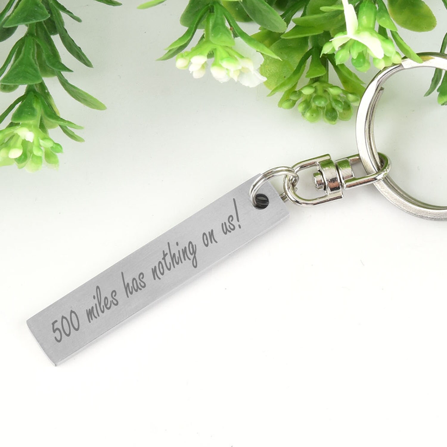 Portachiavi Personalizzato Con Coordinate GPS Incise Al Laser – In Acciaio Inox Con Ciondolo A Cerchio – Regalo Di Posizione Unico Per Coppie – Nero