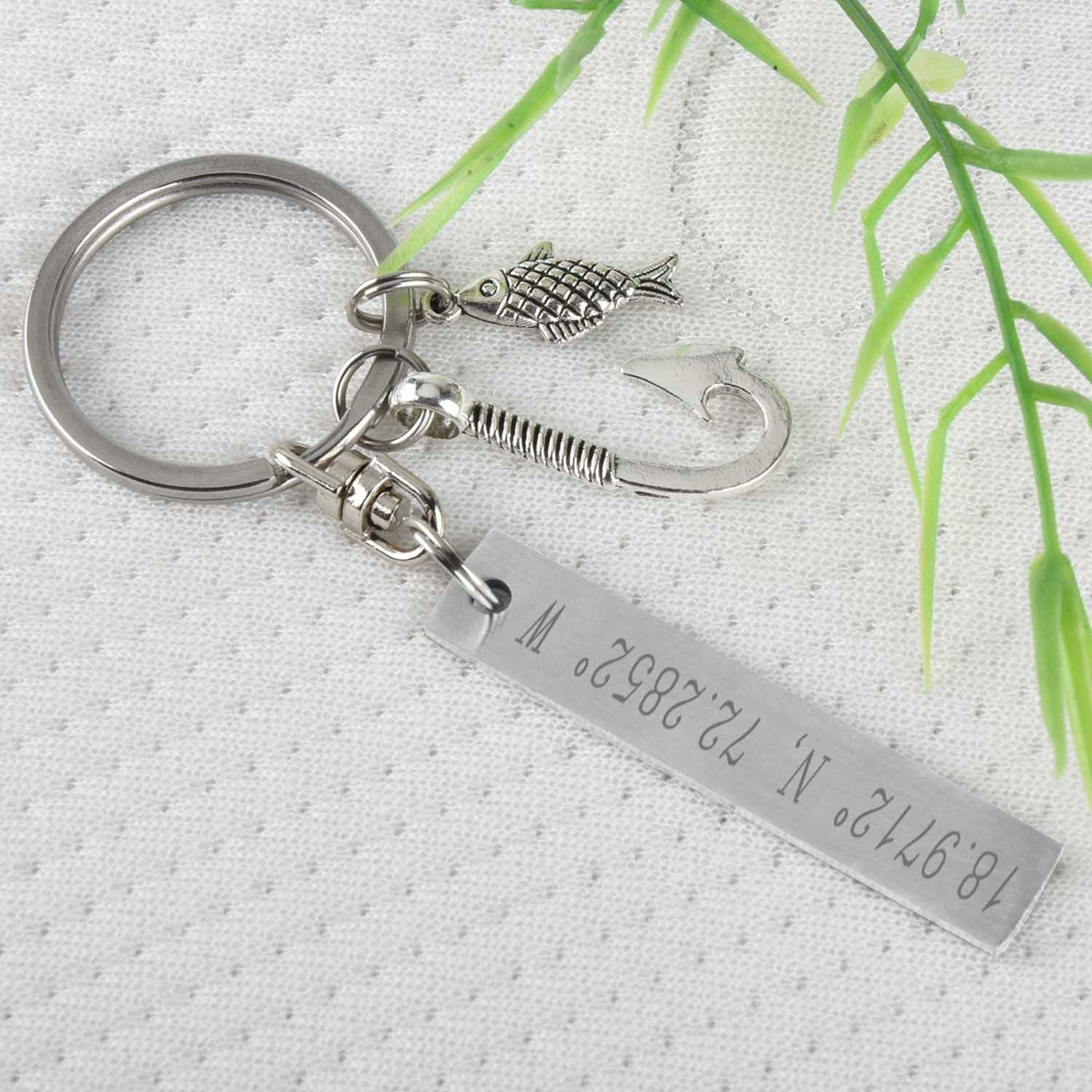Personalized Fish Key Chainengraving Key Ring With Etsy