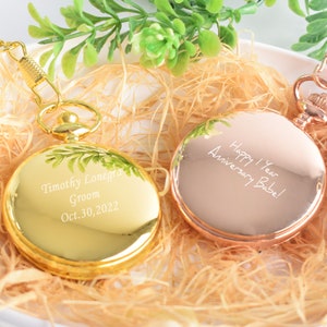 Rose Gold Pocket Watch Engraved photo Anniversary Personalized Gift Custom Pocket Watch  -Birthday Gift Anniversary Gift for her