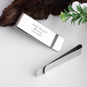 Money Clip  - Groomsmen Custom Money Clip - Gift for Dad - Usher Gift Wedding Party Gift - Engraved Monogram Gift