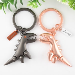 Dinosaurier Geschenk Schlüsselbund Dinosaurier-Schlüsselring - Freundgeschenk Jahrestag - personalisiertes Dinosaurier-Geburtstagsgeschenk für ihn