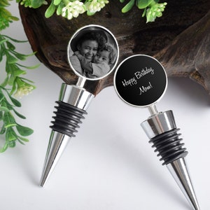 Photo Engraved Wine Gift, Personlized Wine Stopper, Custom Anniversary Gift,  Wine Bottle Stopper, Christmas Gift