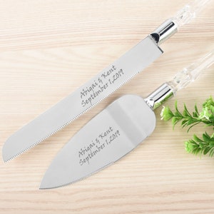 Cake cutter wedding Engraved Cake Server Knife Set Custom Cake Cutting Set for Cake Personalized Cake Knife perfect Wedding Gift Keepsake image 7