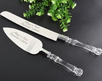 Cake cutter wedding cake server set custom cake cutting set which personalized engraved cake knife perfect as bridal gift with cake serving