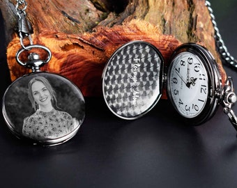 Orologio da tasca con foto incisa: regalo commemorativo personalizzato per lui