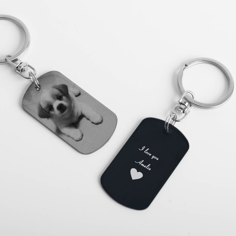 Photo Keychain Custom Keychain engraving With Picture Etsy