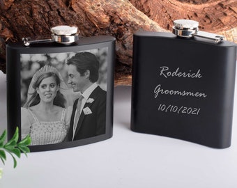 Flask Personalized Photo Hip Flask For Men Picture Engraved Flask Wedding  Flask Groomsmen, Gift for Him