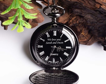Orologio da tasca personalizzato con scritta a mano, regalo di anniversario personalizzato