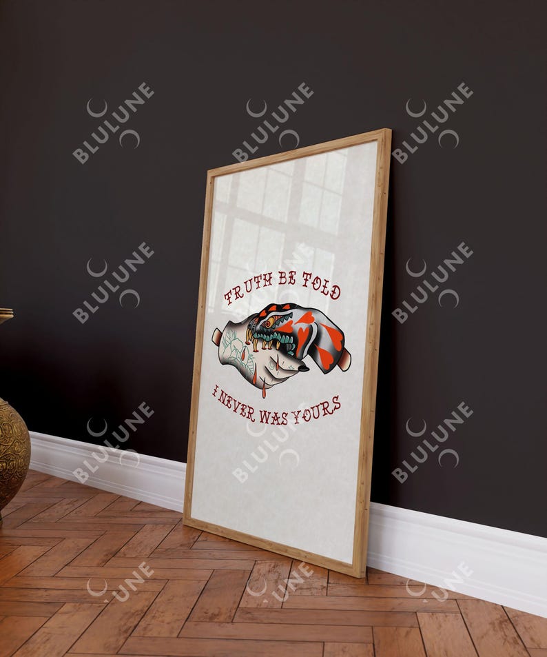 Snake Biting Hand Tattoo Art Print - American Traditional image 10