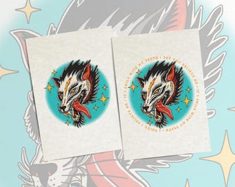 Wolf in Sheep's Clothing Tattoo Art Print - American Traditional
