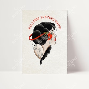 All I Feel is Everything Poster - Traditional Tattoo Art