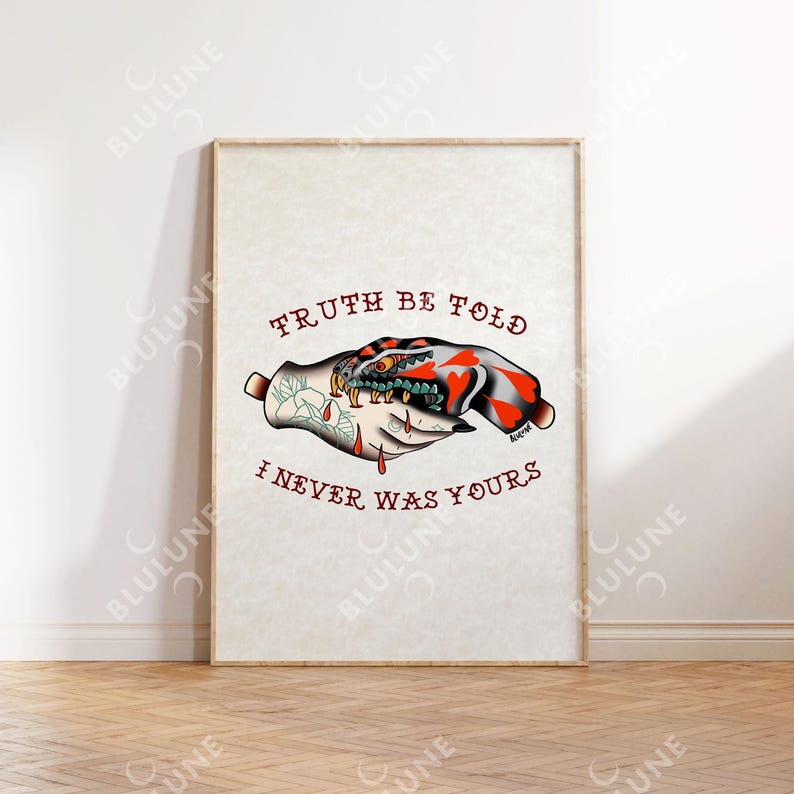 Snake Biting Hand Tattoo Art Print - American Traditional image 6