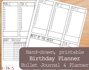 printable project planner bullet journal a5 planner inserts etsy