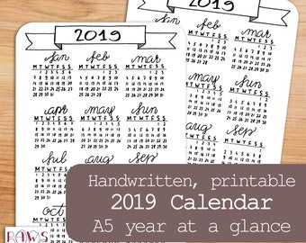 year at a glance etsy